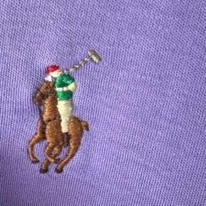 Polo Ralph Lauren Purple Polo Shirt L Multicolor Pony Logo 100% Cotton